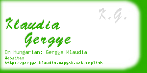 klaudia gergye business card